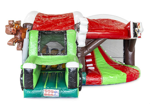 Buy medium inflatable farm bounce house with slide for kids. Order inflatable bounce houses online at JB Inflatables America