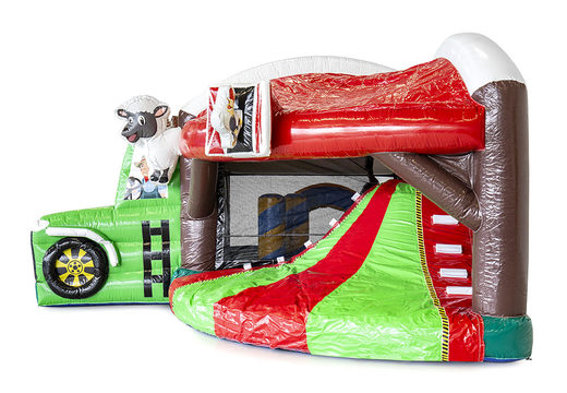 Farm themed bounce house with a slide for children. Buy inflatable bounce houses online at JB Inflatables America