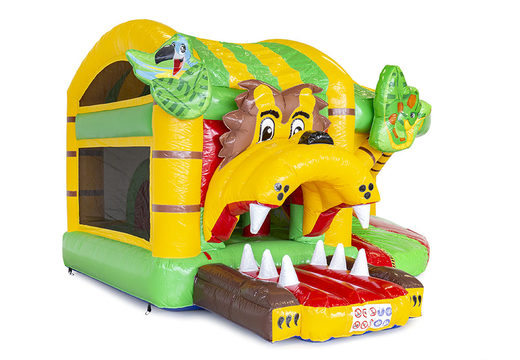 Buy medium inflatable jungle bounce house with slide for kids. Order inflatable bounce houses online at JB Inflatables America
