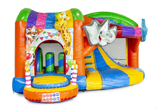 Order a party theme bounce house with a slide for children. Buy inflatable bounce houses online at JB Inflatables America