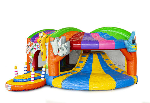 Buy inflatable indoor multiplay bouncy castle with slide in theme party for kids. Order inflatable bouncy castles online at JB Inflatables America
