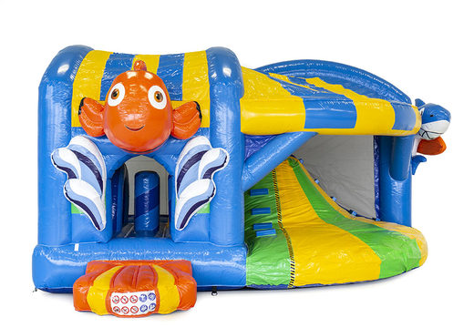 Order indoor inflatable multiplay bounce house with slide in seaworld theme for children. Buy inflatable bounce houses online at JB Inflatables America