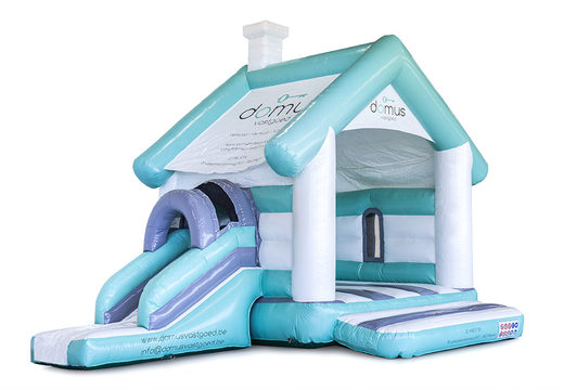 Custom Domus Multifun House with slide inflatables are perfect for any events. Order custom-made bounce houses at JB Promotions America