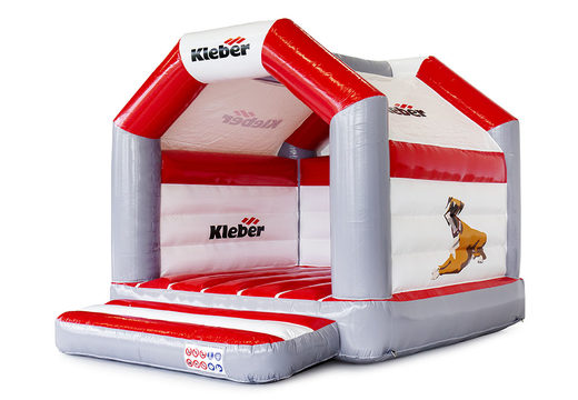 Order complete custom Kleber A Frame bounce houses now at JB Promotions America. Custom inflatable advertising bounce houses in different shapes and sizes for sale