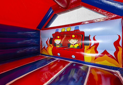 Order inflatable slide combo bounce house in firefighter theme for children. Buy inflatable bounce houses with slide at JB Inflatables America