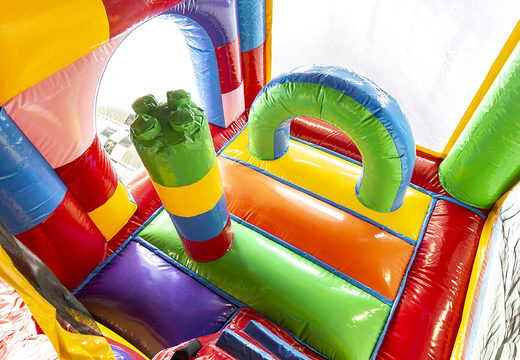 Buy a superblock themed bounce house with a slide for children. Order inflatable bounce houses online at JB Inflatables America