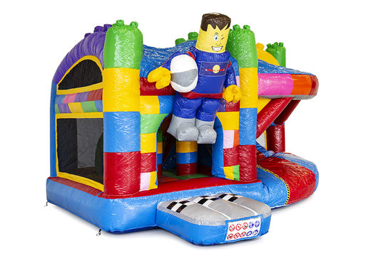Order medium inflatable multiplay bounce house in superblocks theme with slide for kids. Buy inflatable bounce houses online at JB Inflatables America
