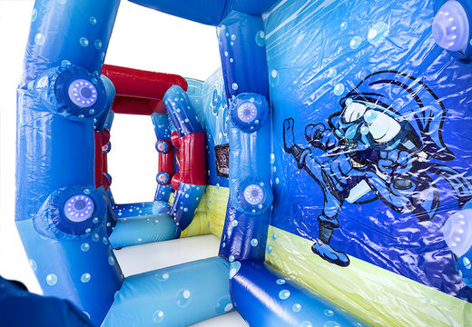 Unique inflatable IPS Ninja Splash with a water sprayer for both young and old. Buy inflatable IPS Ninja attractions online now at JB Inflatables America 