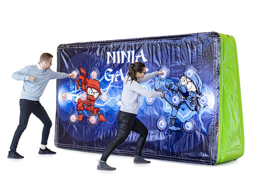 Buy a unique IPS Splash Wall - Ninja theme - action photo with a water spray on the top for both young and old. Order inflatable IPS Splash Walls now online at JB Inflatables America 
