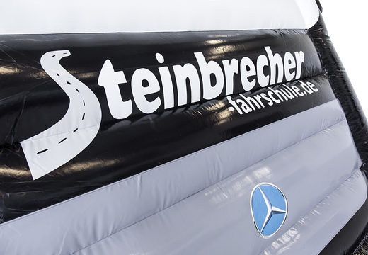 Order your custom black Steinbrecher fashrschule bus bouncy castle online now at JB Promotions America. Buy promotional inflatable bouncers in different shapes and sizes