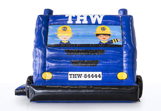 Order custom inflatable Technical Hilfswerk - truck bounce houses with various artwork at JB Inflatables America. Request a free design for inflatable bounce houses in your own corporate identity now
