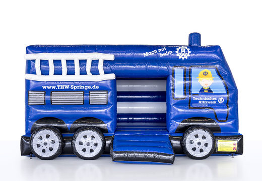 Promotional Technical Hilfswerk - truck bounce houses made at JB Promotions America. Promotional bounce houses in all shapes and sizes online available