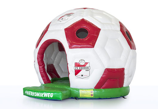 Buy custom soccerball-shaped FC Emmen bounce house for sports events at JB Promotions America. Order custom-made inflatable advertisement bouncers now