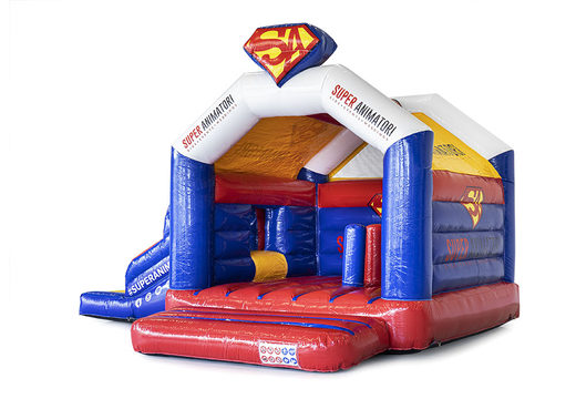 Order inflatable custom Super animatori multifun 3D bounce houses at JB Inflatables America. Request a free design for inflatable bounce houses in your own corporate identity at JB Promotions America
