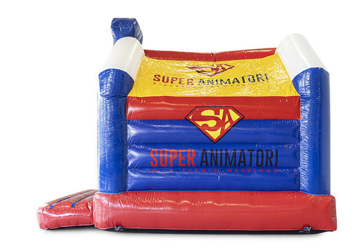 Buy promotional Superanimatori multifun 3D bounce houses online at JB Promotions America. Request a free design for inflatable bounce houses in your own corporate identity now