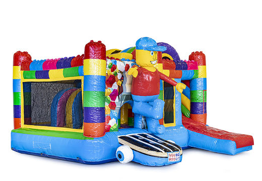 Order medium inflatable lego bounce house with slide for children. Buy inflatable bounce houses online at JB Inflatables America
