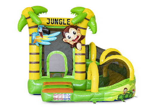 Mini inflatable multiplay bouncy castle in jungle theme for children. Order inflatable bouncy castles online at JB Inflatables America