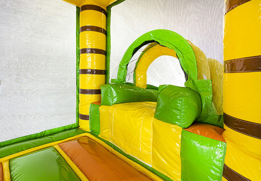 Buy mini inflatable jungle themed multiplay bouncer with slide for kids. Order inflatable bouncers online at JB Inflatables America