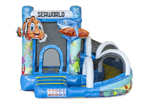 Mini inflatable multiplay bounce house in nemo theme for children. Order inflatable bounce houses online at JB Inflatables America