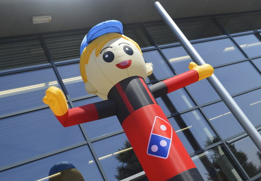 Order custom Domino's Pizza waving skyman inflatable skytubes at JB Inflatables America. Request a free design for an inflatable skydancer in your own corporate identity now