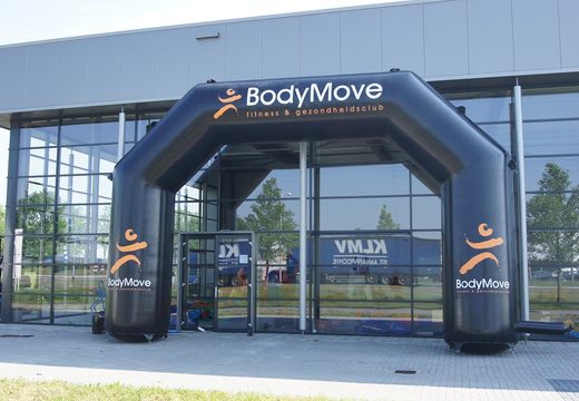 Inflatable custom bodymove finish archways for sport events to buy at JB Promotions America. Order promotional advertising arches online at JB Inflatables 