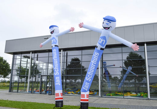 Inflatable Albert Heijn 3D skydancers with a playful wink, custom made at JB Promotions America; specialist in inflatable advertising items such as inflatable tubes