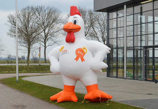 Order large inflatable chicken product replica in the Vitelia theme. Buy blow-up promotionals now online at JB Inflatables America