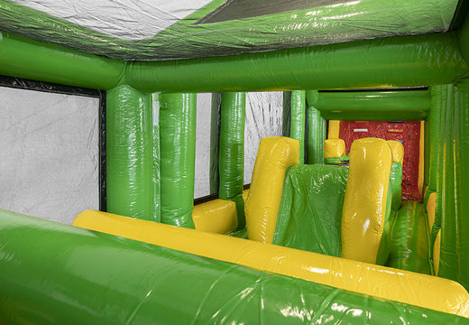Crocodile inflatable 19 meter obstacle course with appropriate 3D objects for children. Buy inflatable obstacle courses online now at JB Inflatables America