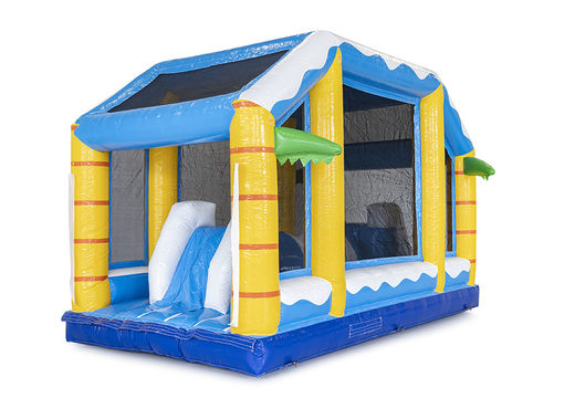 Buy a 19 meter long obstacle course in the surf theme with appropriate 3D objects for kids. Order inflatable obstacle courses now online at JB Inflatables America
