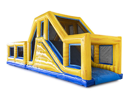 Order an obstacle course 13.5 meters long in marble theme with appropriate 3D objects for kids. Buy inflatable obstacle courses online now at JB Inflatables America