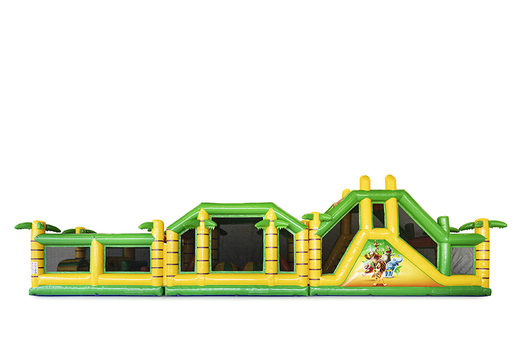 Order 19 meters long modular jungle obstacle course with appropriate 3D objects for kids. Buy inflatable obstacle courses online now at JB Inflatables America