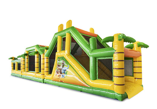 Buy modular 19 meter jungle obstacle course with matching 3D objects for children. Order inflatable obstacle courses now online at JB Inflatables America