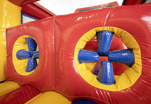 Obstacle course 13.5 meters long in theme standard with appropriate 3D objects for children. Order inflatable obstacle courses now online at JB Inflatables America