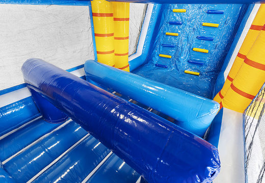 Order modular obstacle course surf 13.5 meters long with appropriate 3D objects for kids. Buy inflatable obstacle courses online now at JB Inflatables America