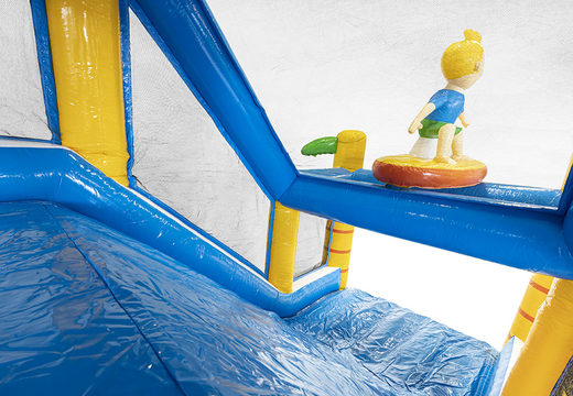 Buy modular 13.5m surf themed obstacle course with matching 3D objects for kids. Order inflatable obstacle courses now online at JB Inflatables America