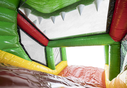Order modular obstacle course crocodile 13.5 meters long with appropriate 3D objects for kids. Buy inflatable obstacle courses online now at JB Inflatables America