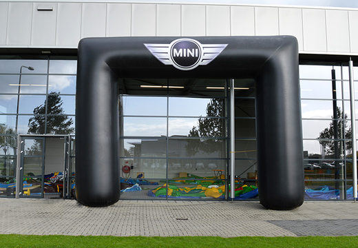 Custom inflatable start & finish mini cooper archways to buy at JB Promotions America. Order promotional inflatable advertising arches online