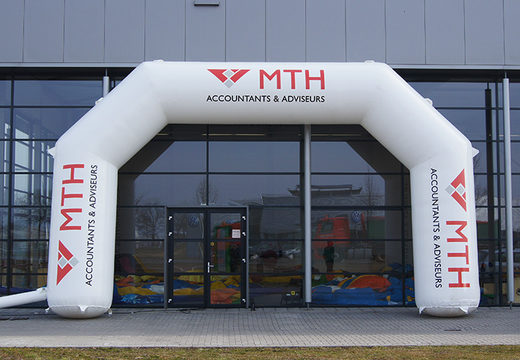 Inflatable custom MTH start & finish archway for sport events to buy at JB Promotions America. Request now a free design for an inflatable advertising arch in your own corporate identity