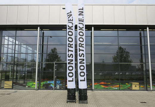 Customized Loonslipje.nl skytubes in basic color with logo are perfect for various events. Order custom made skydancers at JB Promotions America