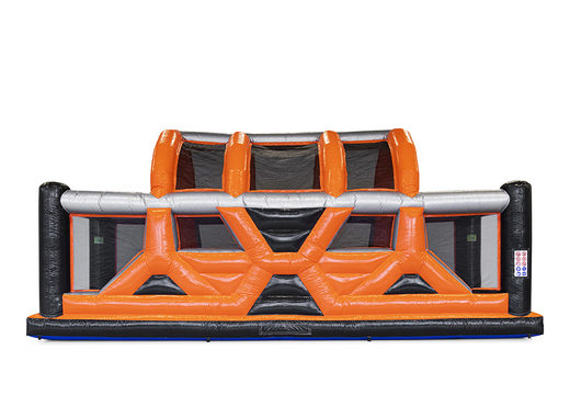 Buy mega inflatable 40-piece giga modular Canyon Jump assault course for children. Order inflatable obstacle courses online now at JB Inflatables America