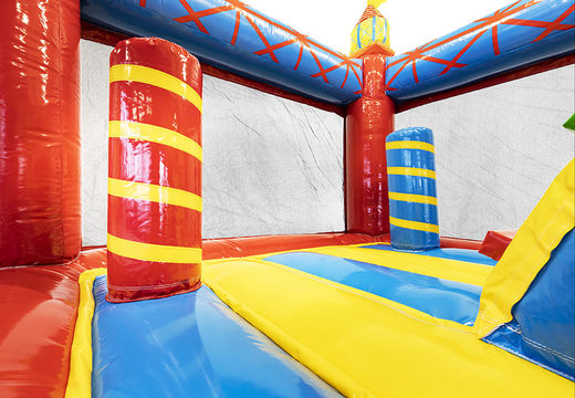 Mini inflatable bouncer in theme circus with slide to buy for children. Buy inflatable bouncers at JB Inflatables America
