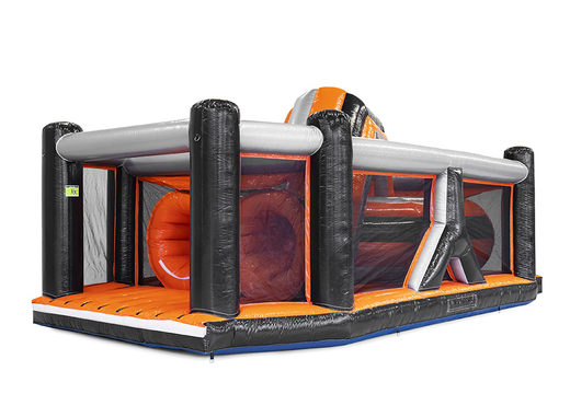 Inflatable 40-piece mega Tunnel Twister obstacle course for children. Buy inflatable obstacle courses online now at JB Inflatables America