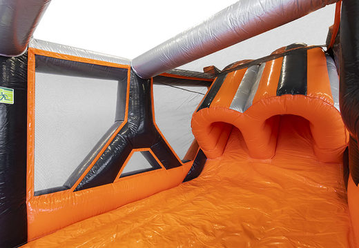 Buy inflatable 40-piece giga Tunnelslide modular obstacle course for kids. Order inflatable obstacle courses online now at JB Inflatables America