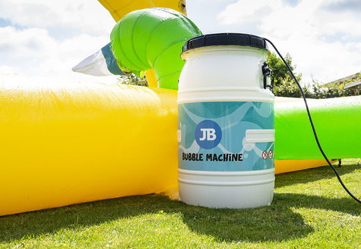 Open Bubble park Jungle with a foam tap to use for kids. Order inflatable bouncers at JB Inflatables America