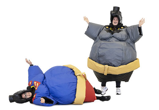 Get Superman & Batman sumo suits for both young and old online. Buy inflatable sumo suits at JB Inflatables America