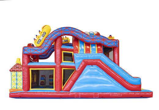 Order an obstacle course rollercoaster with 3D objects and beautiful animation images for kids. Buy inflatable obstacle courses online now at JB Inflatables America