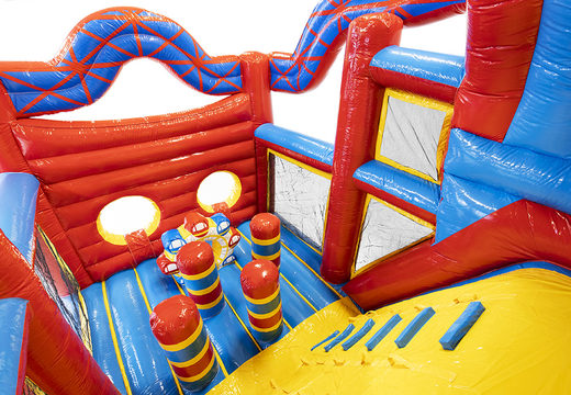 Order a mini rollercoaster 9m inflatable obstacle course with 3D objects and beautiful animation images for children. Buy inflatable obstacle courses online now at JB Inflatables America