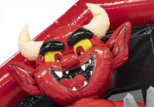 Order inflatable Red Devils online custom Indoor Multiplay bounce houses at JB Promotions America; specialist in inflatable advertising items such as custom bouncers