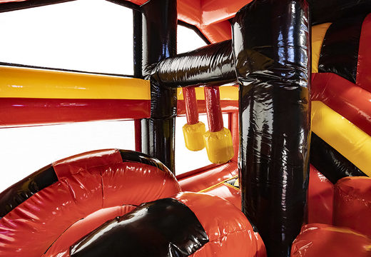 Order custom Red Devils Covered Multiplay bounce houses at JB Inflatables America. Request a free design for inflatable bouncy castles in your own corporate identity now