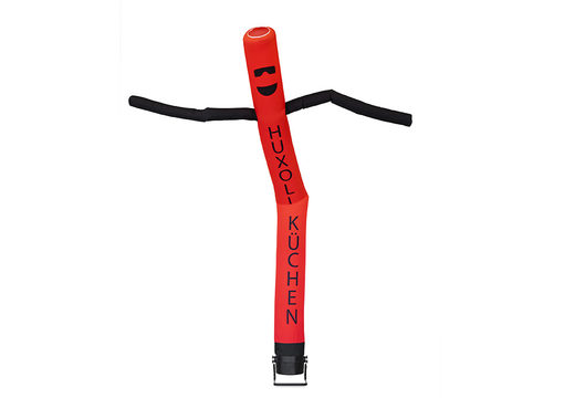 Order personalized Huxoli Küchen skydancer in red with black at JB Promotions. Promotional inflatable tubes in all shapes and sizes at JB Inflatables America